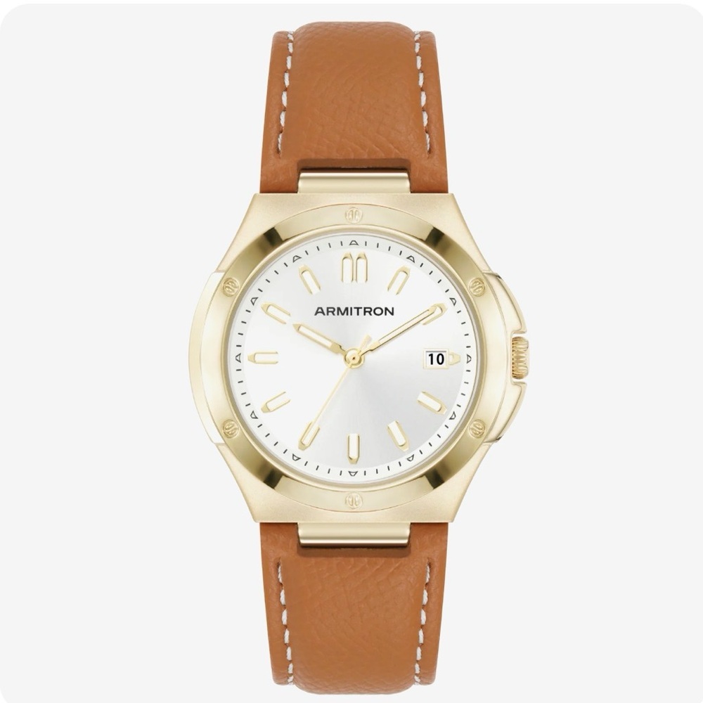 Armitron Gold Watch with Tan Strap